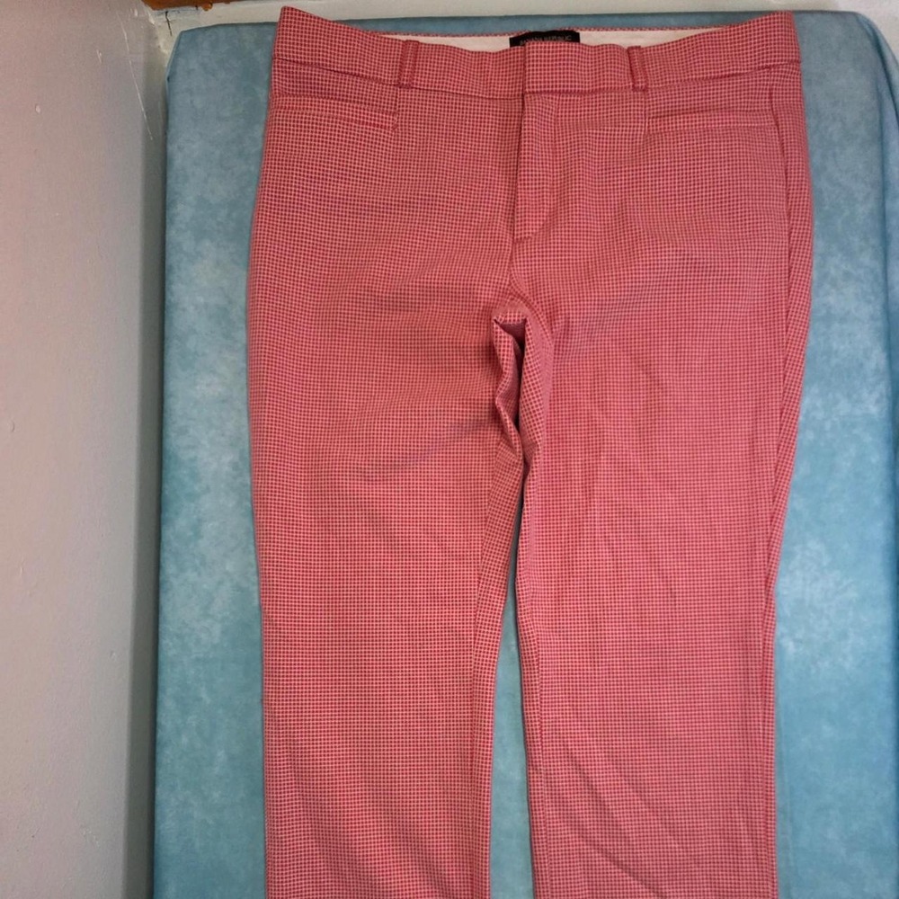 Banana Republic Sloan Fit Red & White Gingham Pants Size 10